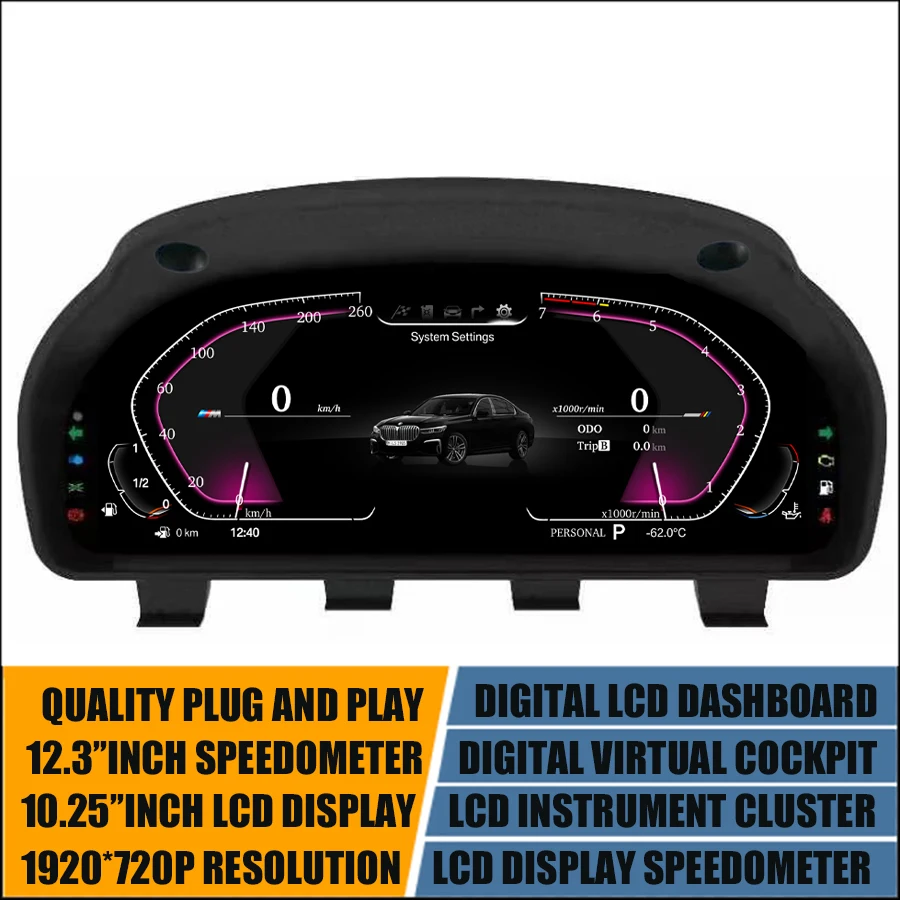 12.3''Digital Virtual Cockpit Instrument Gauge Cluster For BMW 3 4 Series F30 F31 F32 F33 F34 F36 Dashboard Panel Speedometer