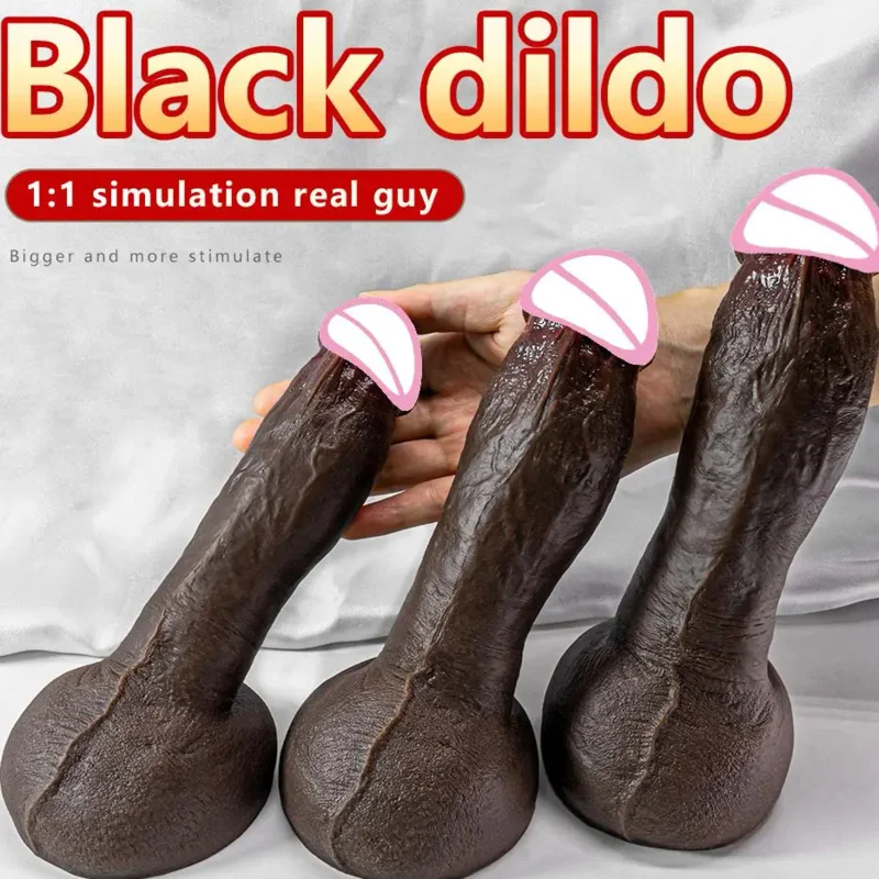 3sizes Black Big Dick Realistic Dildo Huge Penis Adults Anal Sex Toys For Women Men Suction Cup Vagina Orgasm G-spot Stimulator