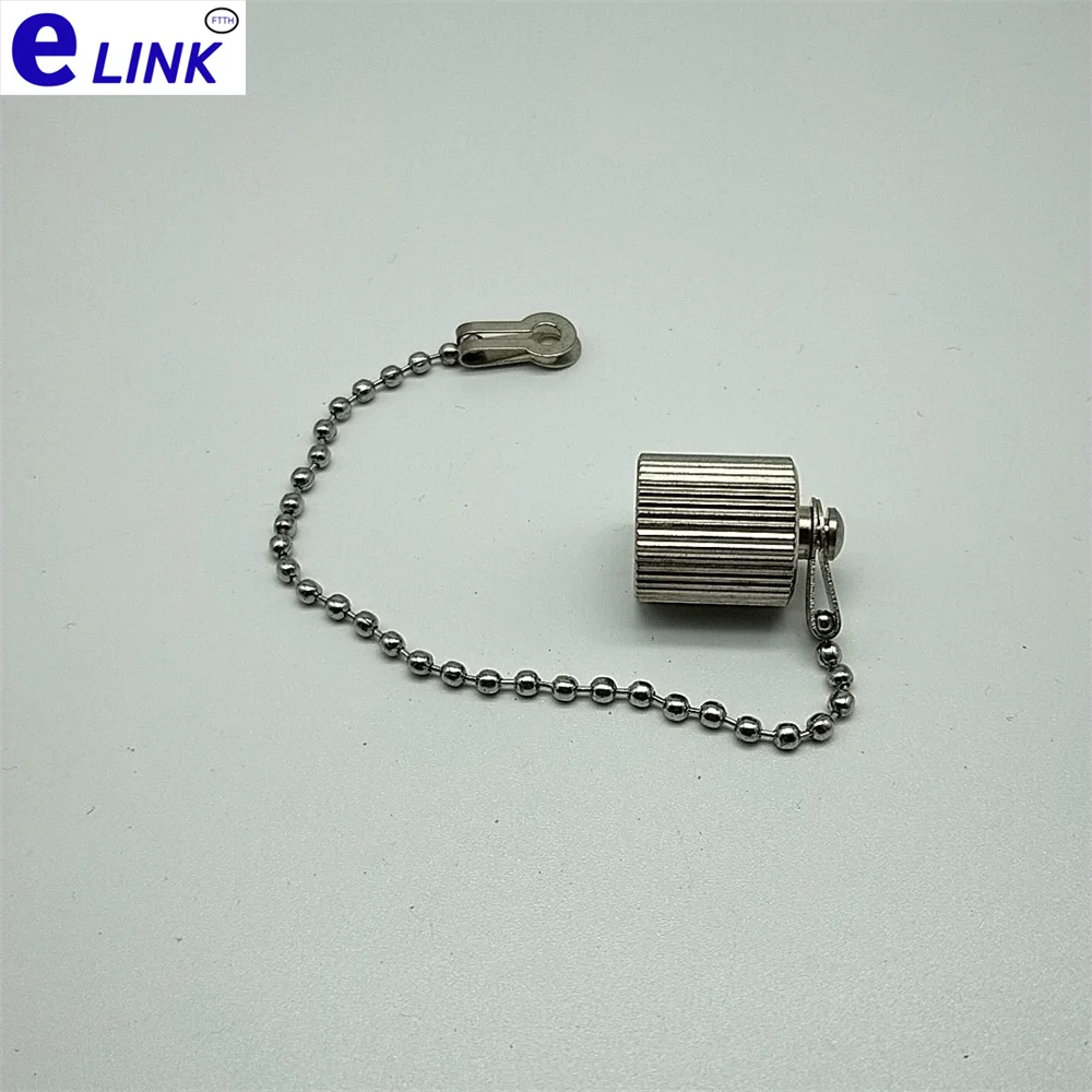 TNC ฝาปิดกันฝุ่นโลหะพร้อมหางโซ่สำหรับขั้วต่อสายโคแอ็กซ์เชียล ftthelink 50ชิ้น