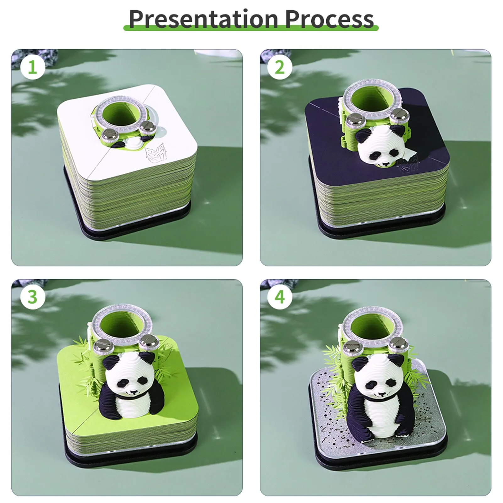 【ساخن】 ثلاثية الأبعاد مذكرة الوسادة ورقة نحت الفن الباندا ثلاثية الأبعاد المفكرة المسيل للدموع بعيدا لتقوم بها بنفسك ملاحظات مكتب الديكور للمنزل مكتب المدرسة