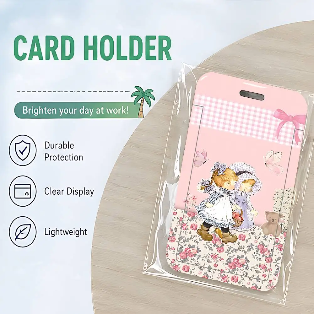 A-Art S-Sarah K-Kay Clear ID Card Holder Lanyard Neck Strap Badge Case Door Credit Card Protector Daily Gift