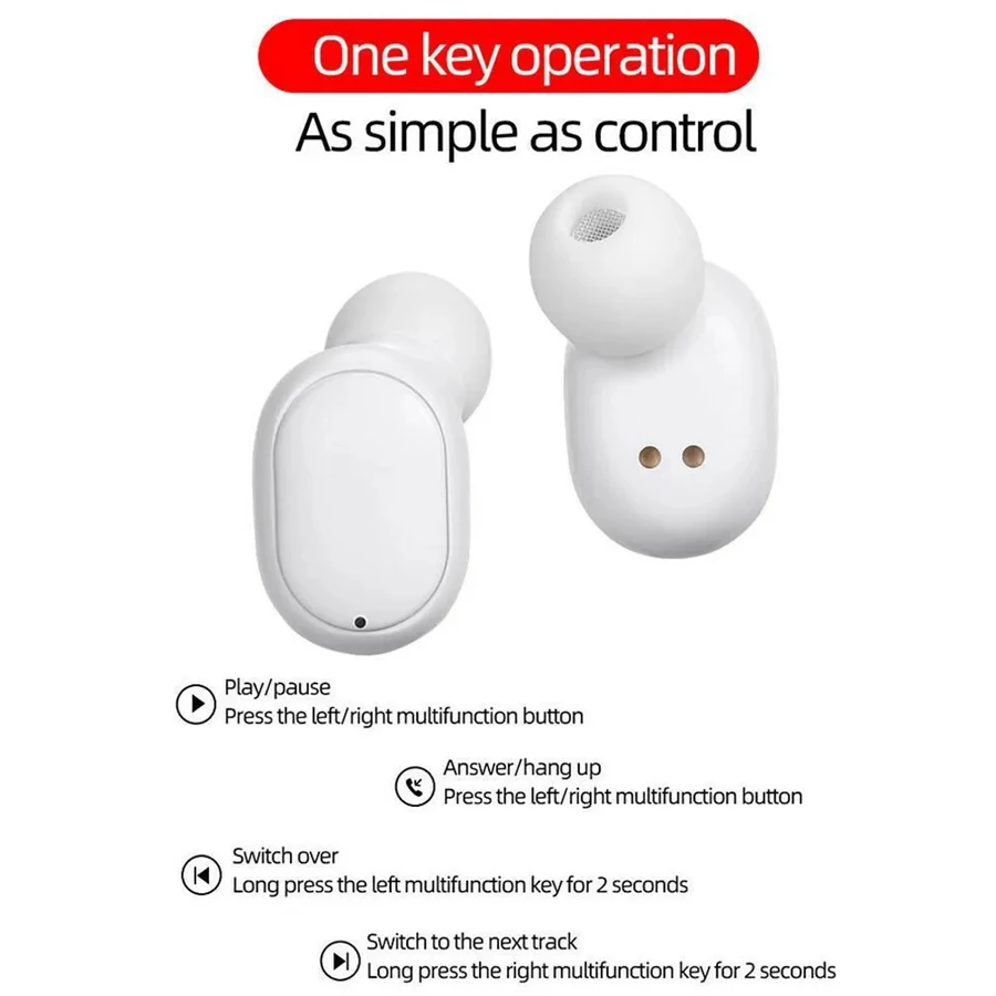 A6S Bluetooth Headset In-ear Macaron 5.0 TWS Earbuds Waterproof Sports Binaural Stereo Button With Microphone Wireless Running