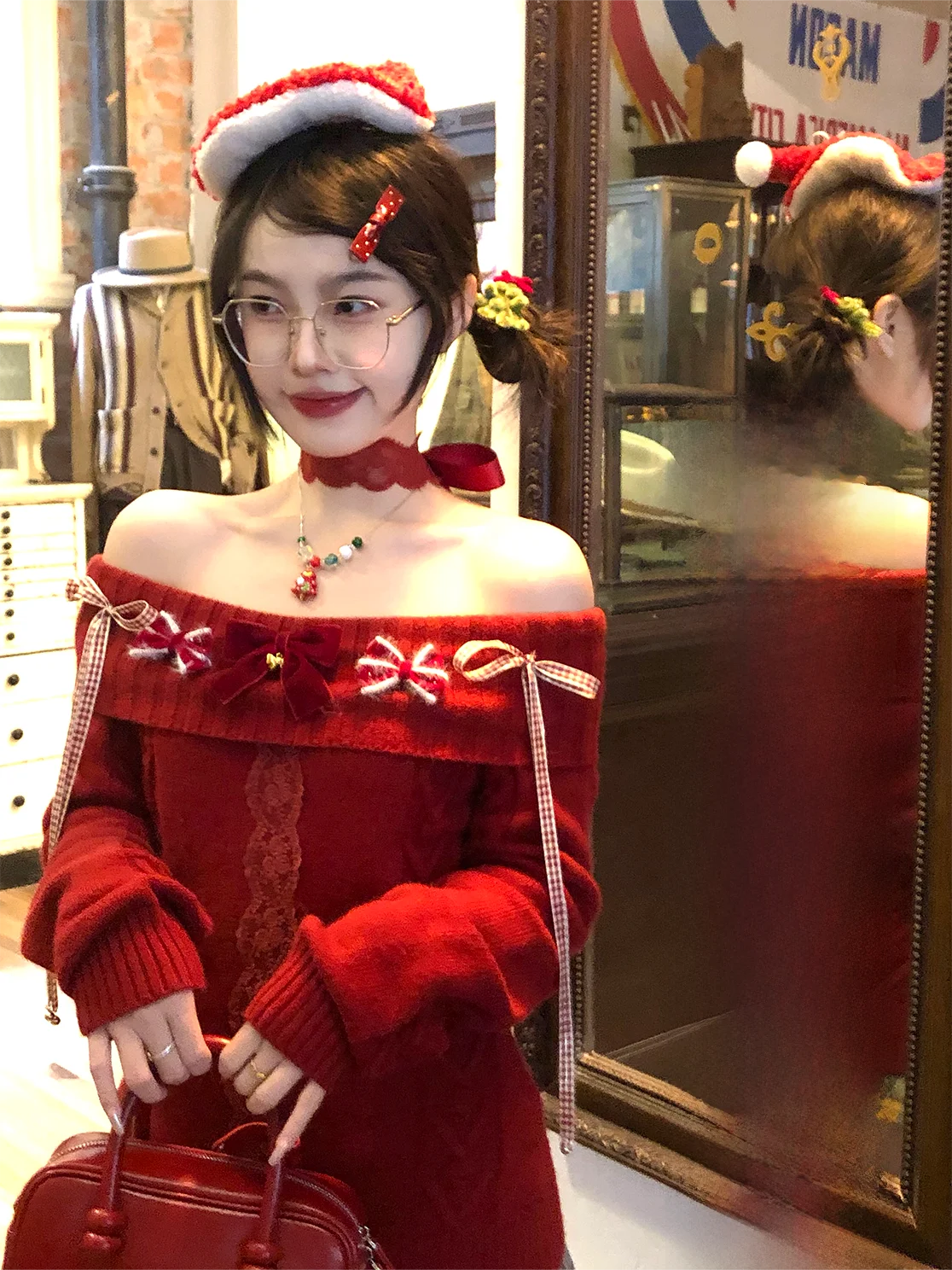 

Cisas Новогодний свитер Pure Desire с узлом на одно плечо, зимний длинный женский вязаный пуловер Sve Sweet Sle