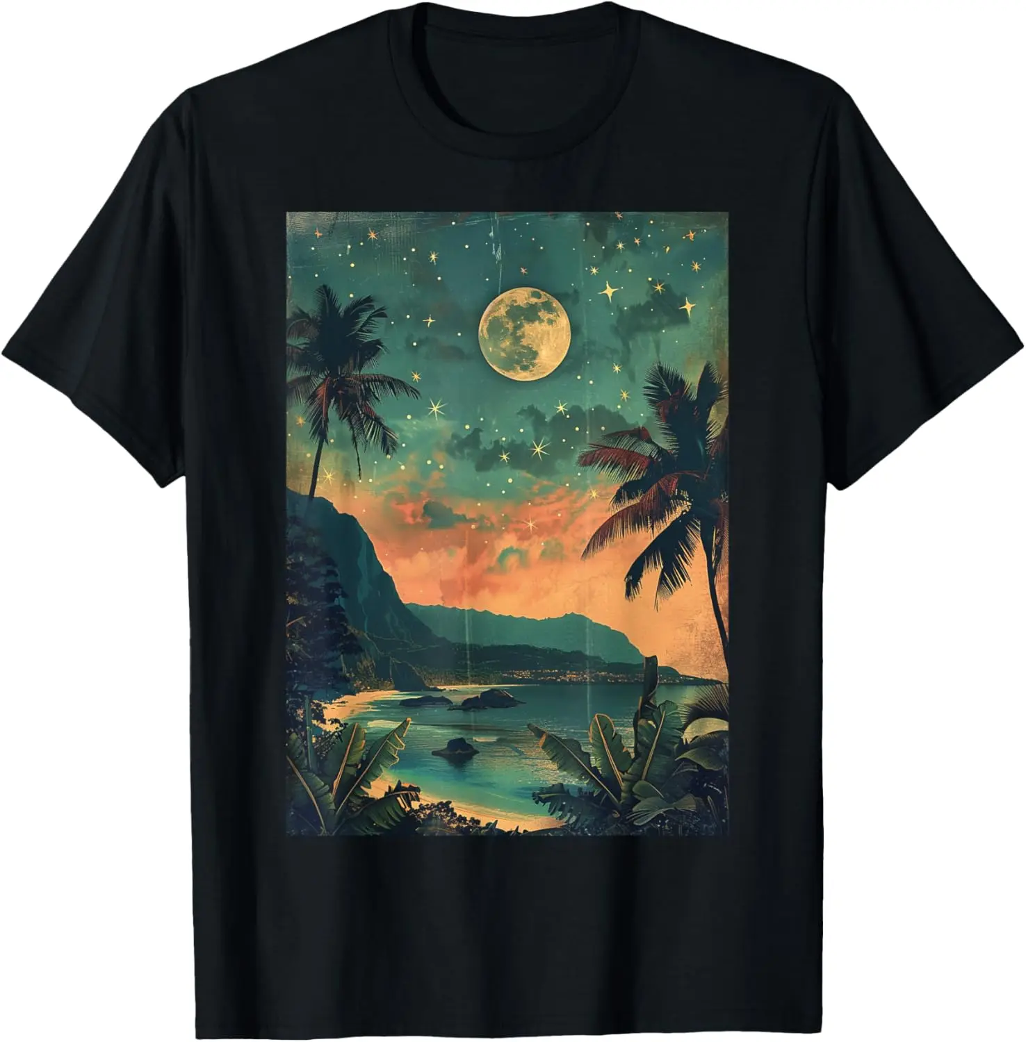 Vintage Hawaii Travel Kauai Beach Nature Scenery T-Shirt