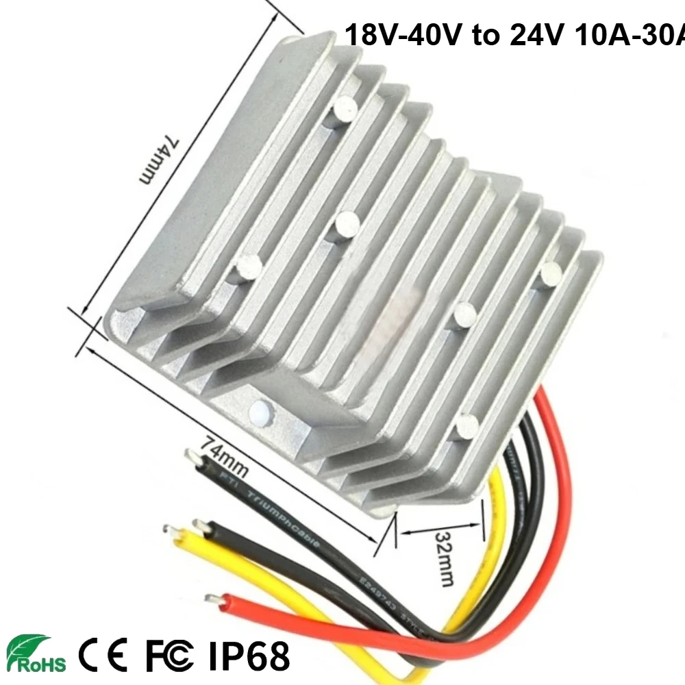 DC 18V/40V to 24V 10A 15A 20A 25A 30A Auto Boost Buck Power Converter Regulator Stabilizer Voltage Supply Module For Car CE ROHS