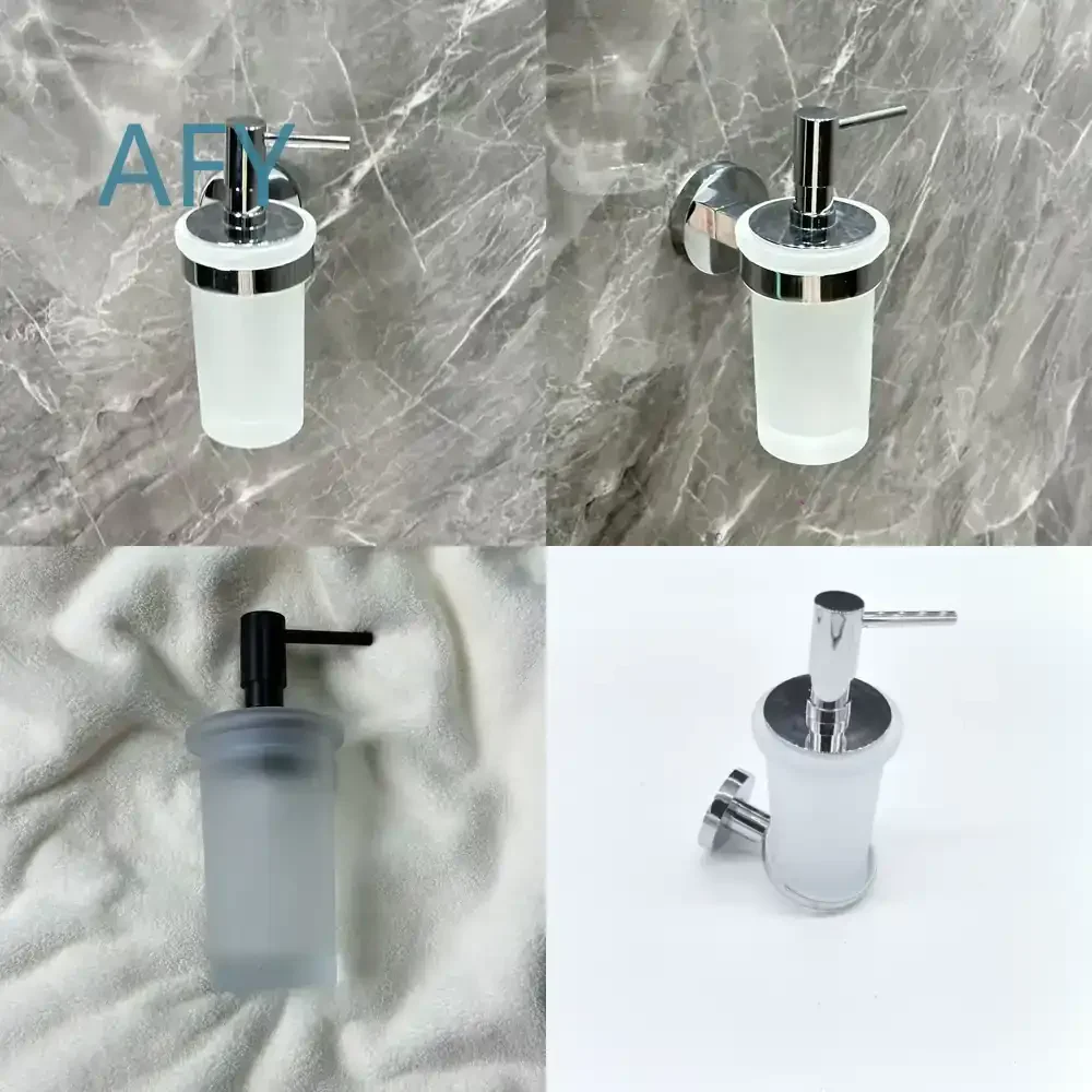 Chrome-plated Stainless Steel Wall Mounted Foam Hand Sanitizer Dispenser with Glass Stand for Bathroom Hotel Toilet Use for
