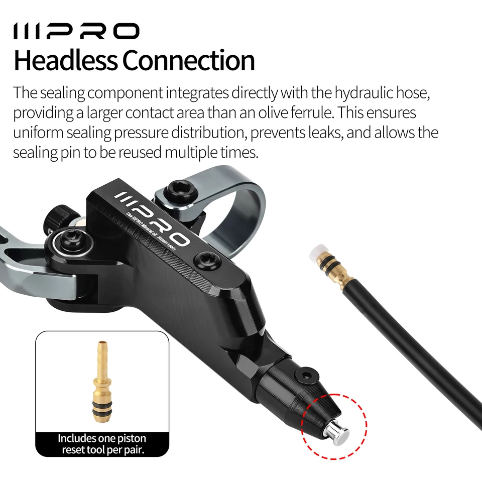 IIIPRO E4 C5X4 超軽量4ピストン自転車油圧ブレーキ 800/1550mm MTB
