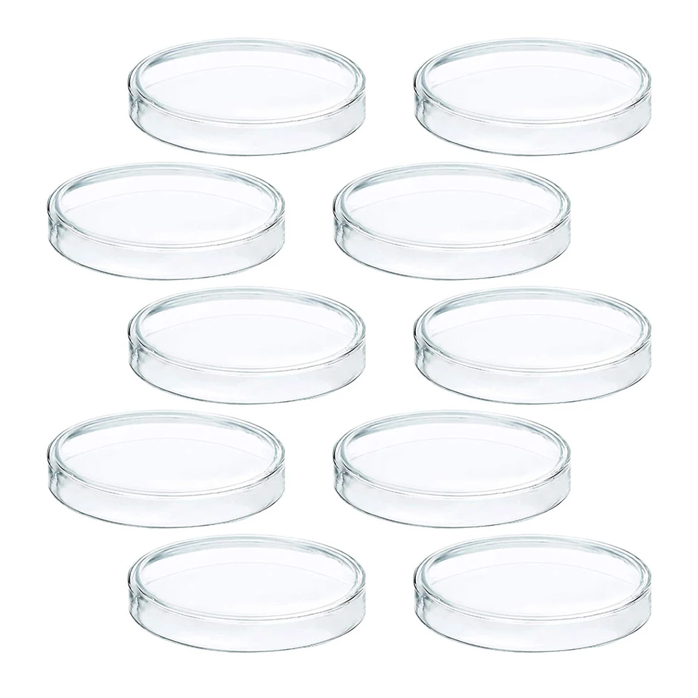 Placas de petri de plástico com tampas, para ágar culturas, experimentos de microbiologia, ciências, uso em sala de aula, prato de cultura com 10 peças