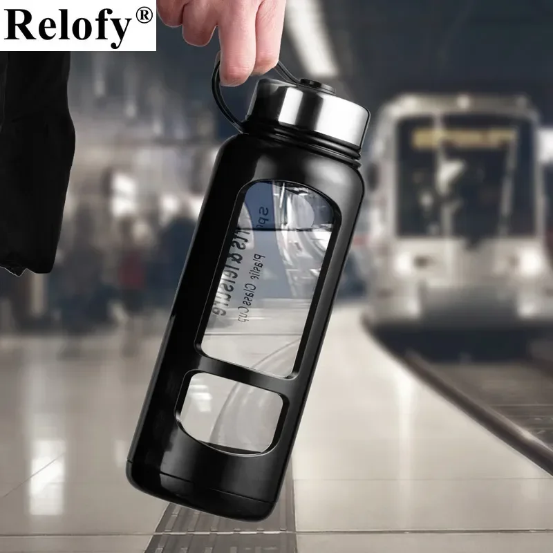 

700/1000ml Large Capacity Portable Glass Water Bottles Outdoor Sports Water Bottle Leak-proof Bike Climbing Drinkware