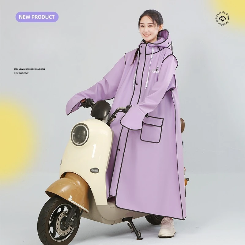 

Electric Bike Raincoat Thickened EVA Long Sleeve Waterproof Motorcycle Rain Coat Rainwear Full Body Rainstorm Poncho Raingear