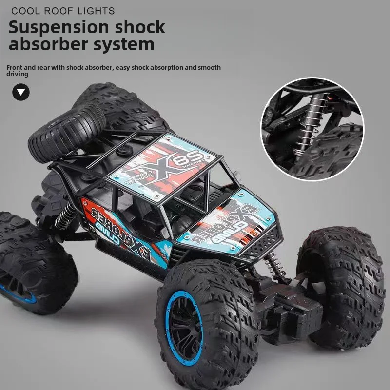 Cross-border remote control off-road vehicle alloy charging version kidsren\'s boy large remote control car four-way climbing ...