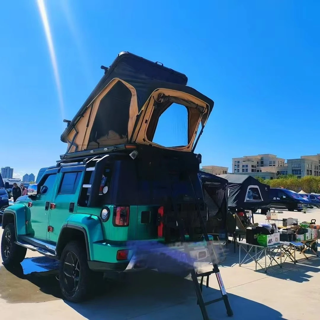 Tent Roof Vehicle Fully Aluminum Frame Extendable Ladder Hard Shell Double Layers Four-Season Use One Bedroom Sturdy 2 Person