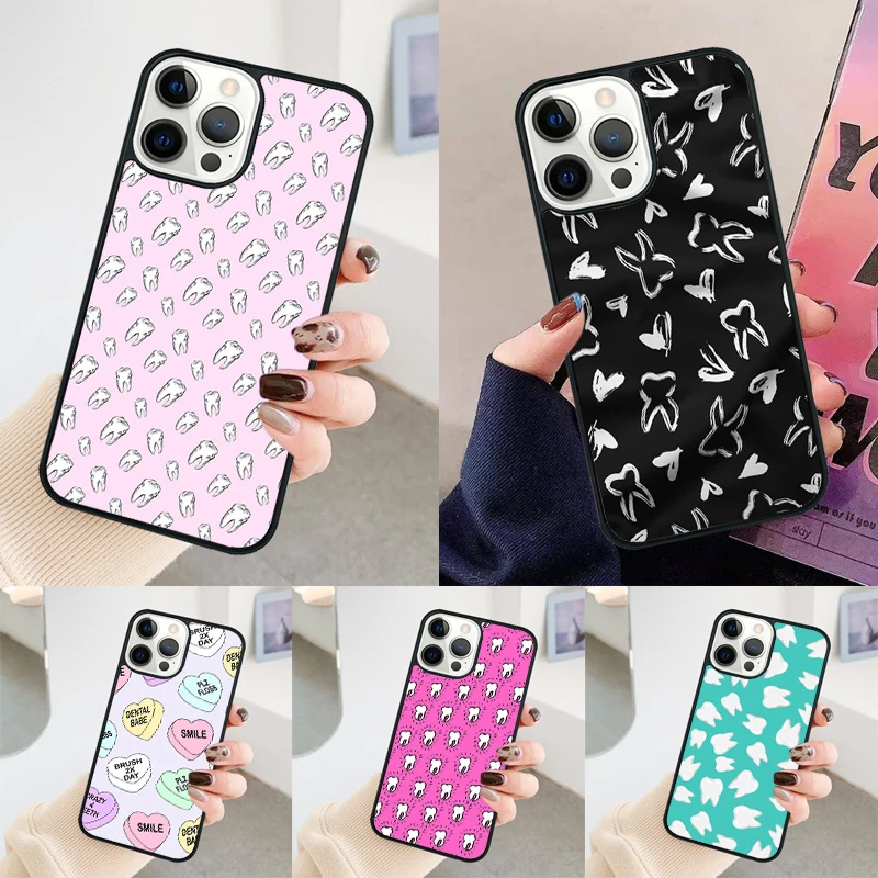 Cute Dentist Teeth phone case Cover For iPhone 14 15 16 Pro Max SE 2020 For apple 11 12 13 Pro Max Mini 7 8 Plus