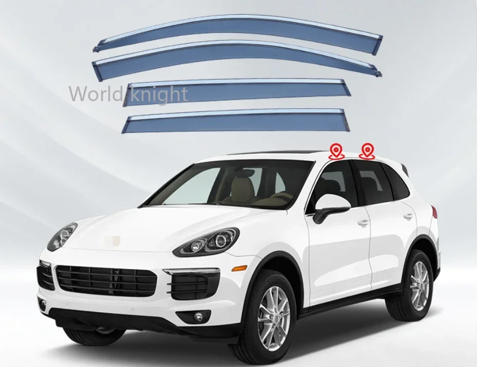 

For PORSCHE Cayenne 2001-2018 Car Window Sun Rain Shade Visors Shield Shelter Protector Cover Trim Frame Sticker Accessories