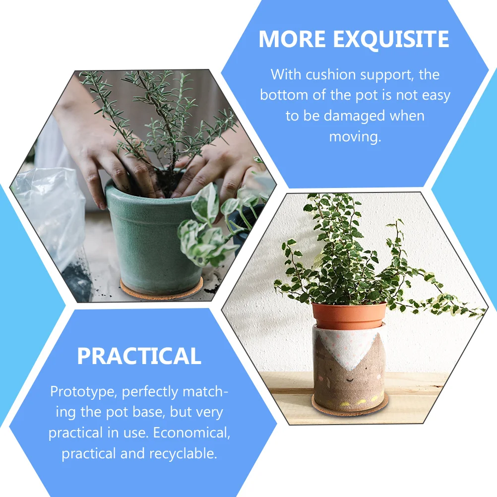 

2Pcs Flower Mat Durable Cork Garden Mat Plant Coaster Gardening Tray Planter Base Pad Garden Accessories Planter