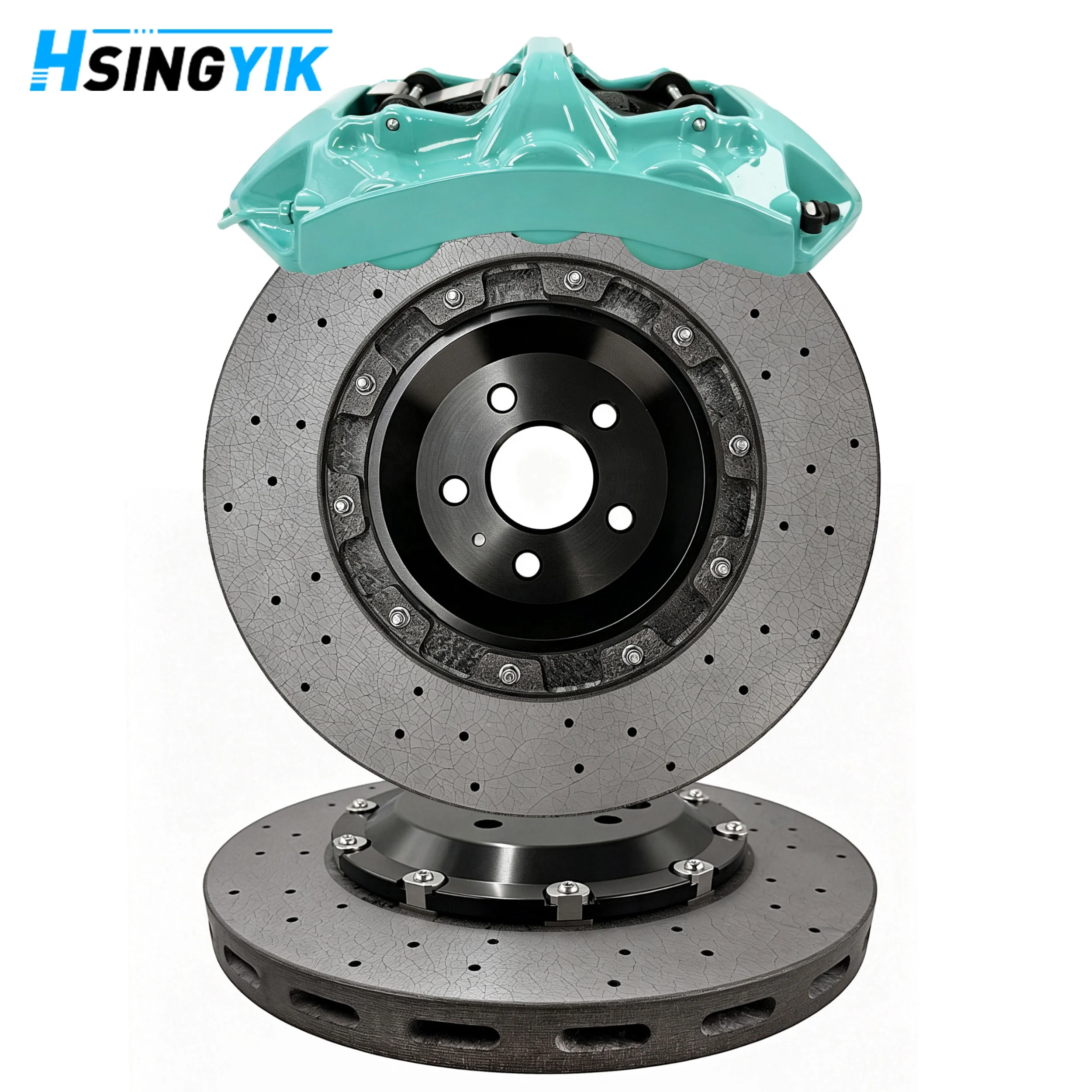 Carbon Fiber Ceramic Break Disk Rotor For Tesla For Model S For Plaid Custom Caliper 405mm Brake Disc