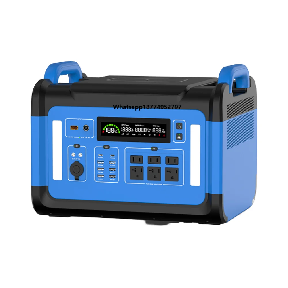 Portable 2400W Solar Power Station with 4800W Lithium Battery 1000W 300W Power UK Plug Air Compressor Car Source