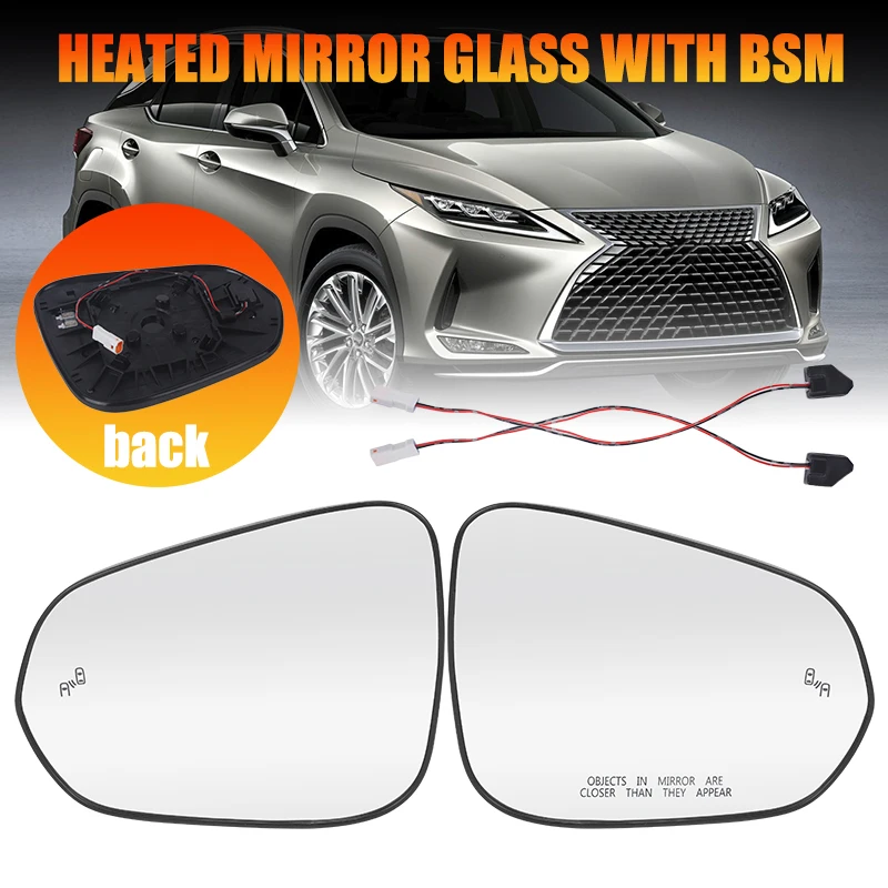 

Стекло бокового зеркала с подогревом для слепых зон для Lexus NX200t NX300 NX300h 2015 2016 2017 2018 2019 2020 2021 RX350 RX450h 2016-2022