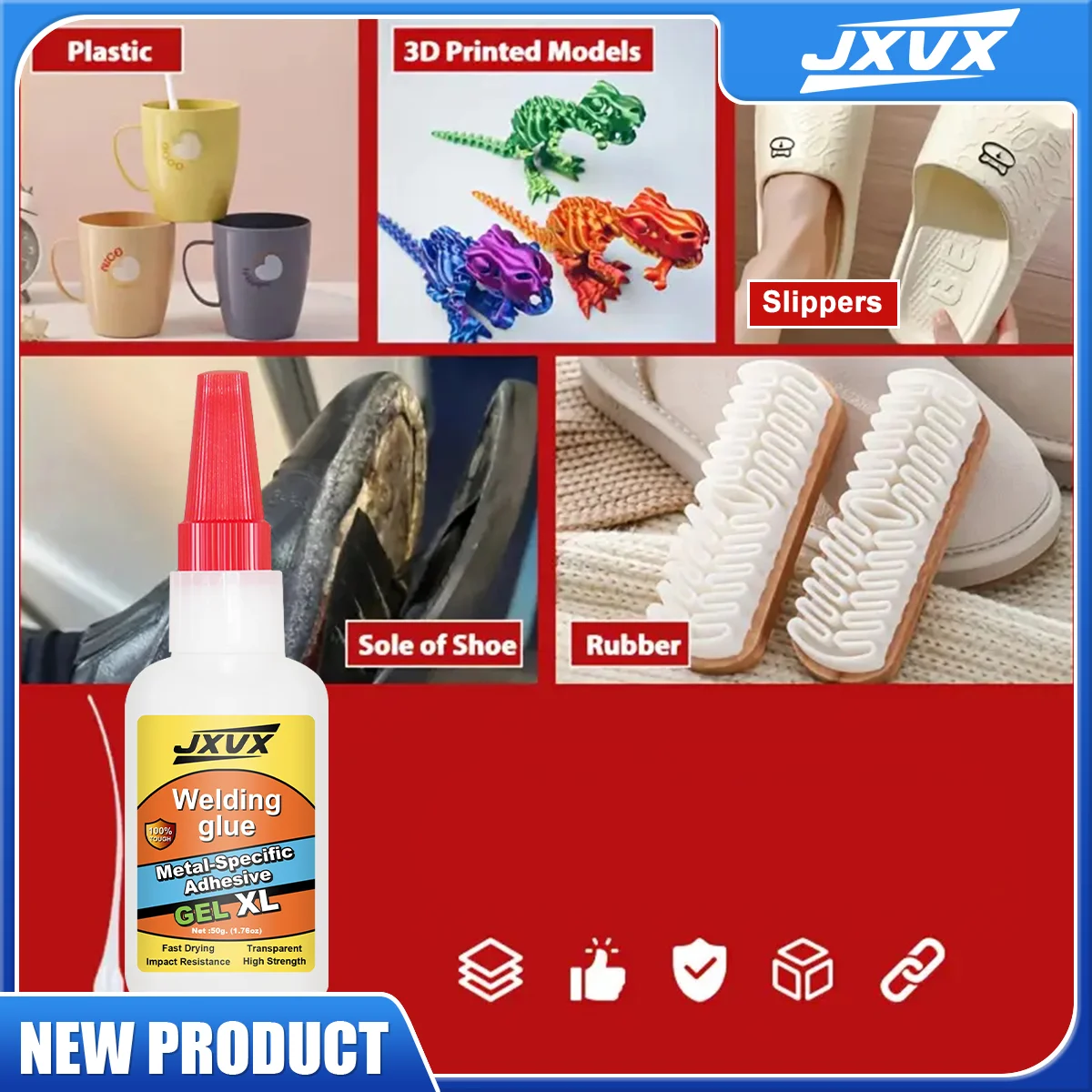 JXVX 20/35/50g غراء زيتي عالي المقاومة للحام، غراء فائق عالمي، غراء فوري قوي للراتنج والسيراميك والمعدن والزجاج، غراء فائق للاستخدام العام #6