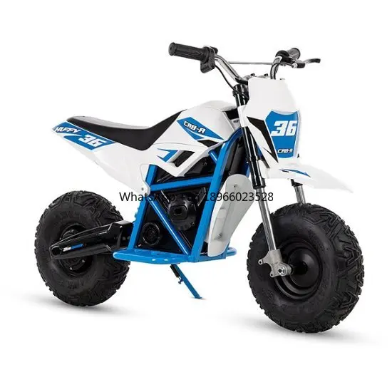 BEST SELLING CR8 R Battery Powered Ride-On Mini Bike - White blue