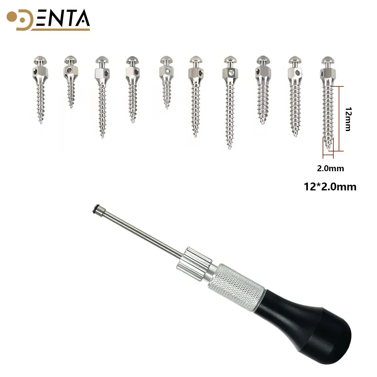 

5pcs Dental Orthodontic Mini Implant Micro Screws Titanium Alloy Implant Screwdriver Screw 1.4/1.6/1.8/2.0mm x 6/8/10/12mm