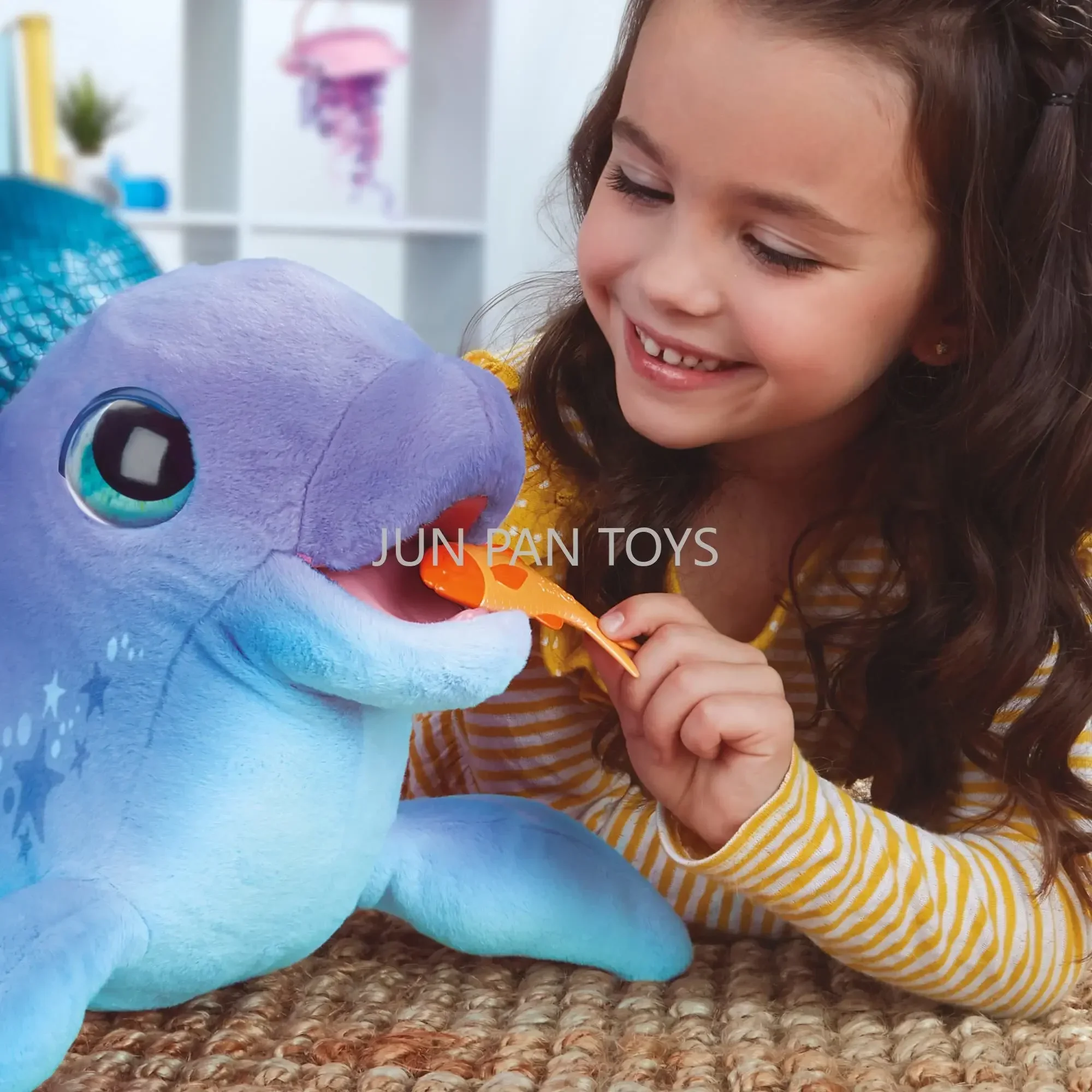 FurReal Dimples Mein Lustiger Delfin, juguete electrónico interactivo de peluche para niños, modelo con sonido de animales, figura de regalos de navidad