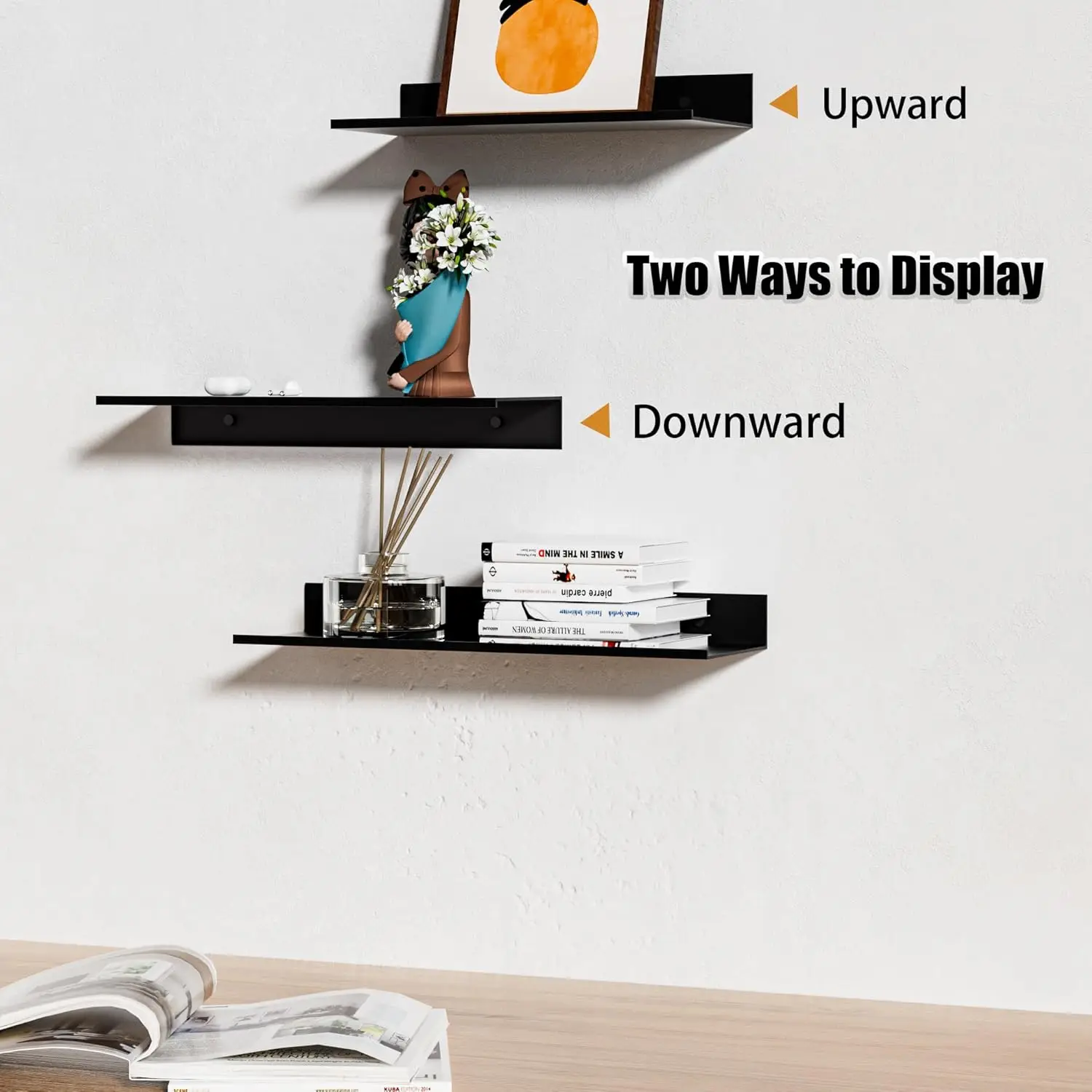 Ledge Shelf Picture Ledge Metal Wall Shelves Floating Shelves Book… — view 2