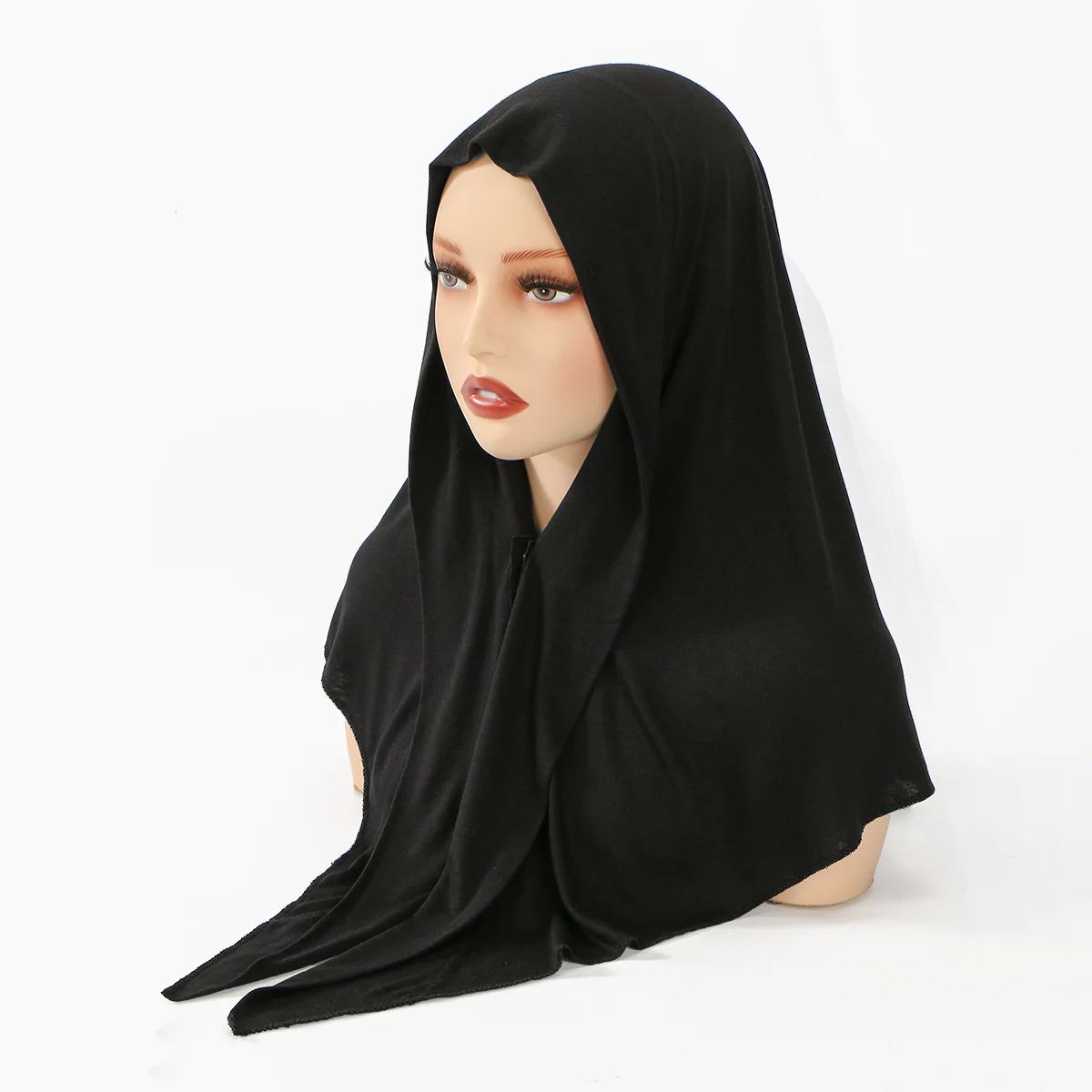 Instant Jersey Hijab mit eingebauter Magnetschnalle, einfarbig, muslimischer Hijab-Schal für Damen, weicher Islam-Turban, modischer Stirnband-Schal