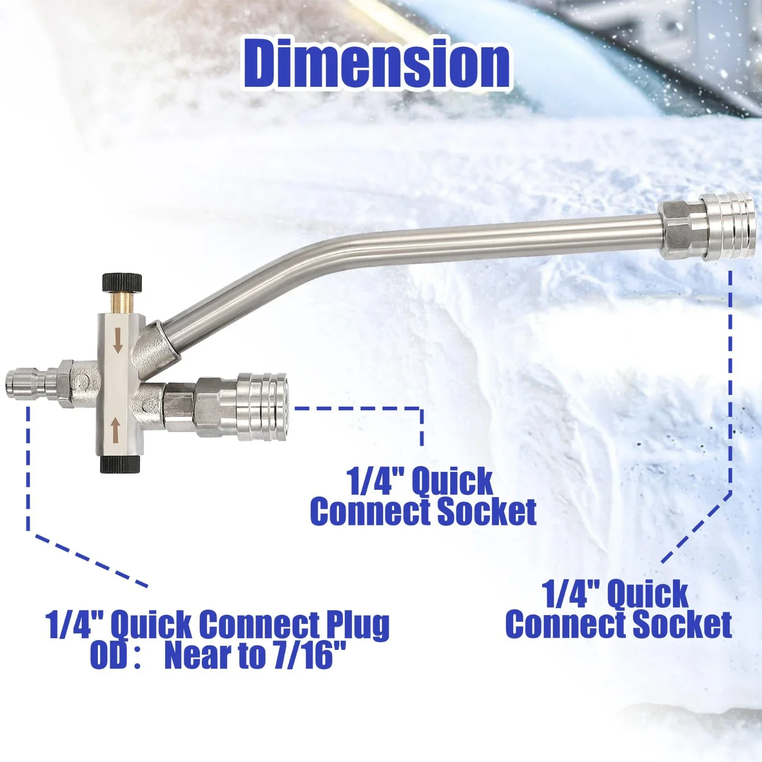 Pistola a schiuma a commutazione libera per idropulitrice accessori a doppia connessione Dual Switch 1/4 interfaccia pistola a spruzzo due in uno pistola ad acqua