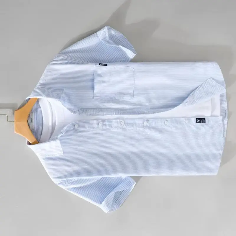 

Men's Summer Striped Casual Short-Sleeve Shirt - Trendy Loose Fit Youth Stylish Versatile Men's Shirts