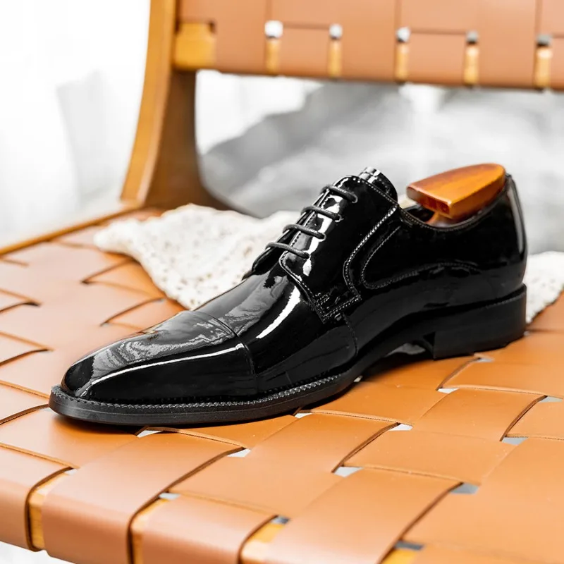 

Men High-quality Derby Shoes Genuine Leather Solid Color Professional Store Business Formal Men Shoes