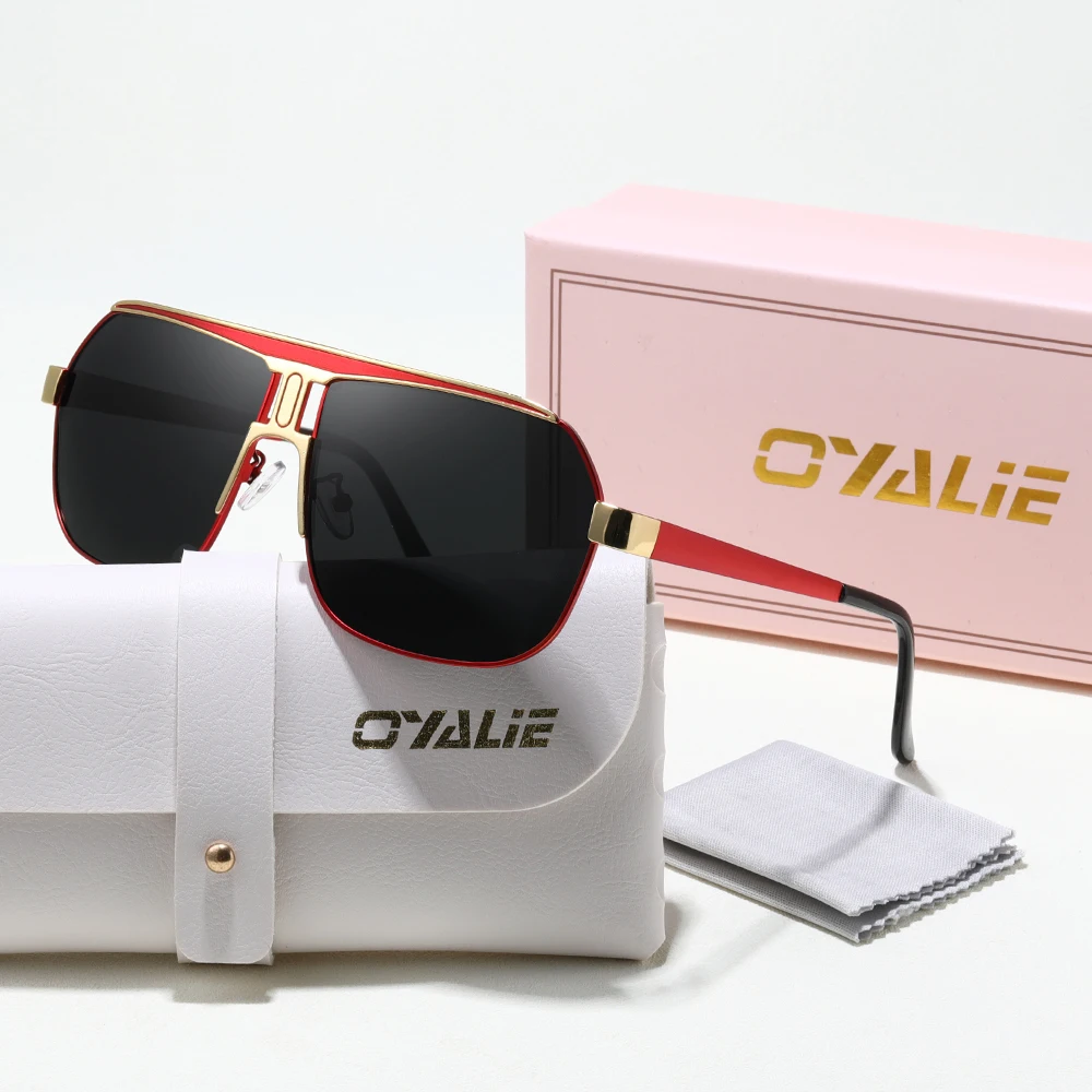 

Oyalie Luxury Fashion Men's Metal Color-Changing Sunglasses, Men's Classic Brand Designer High-Quality Metal Frame Sunglasses Travel Driving Glasses