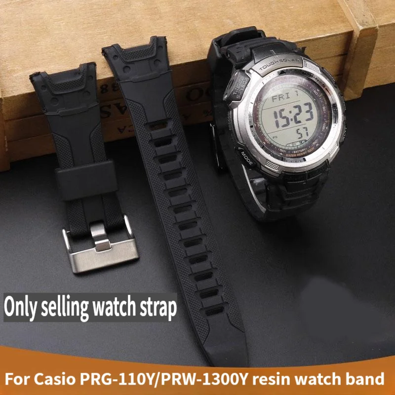 لـ Casio PROTREK PRG-110Y PRG-110C PRW-1300Y PRW-1500Y PRG-130Y سوار رياضي من الراتنج حزام ساعة سيليكون إكسسوارات 26 مم