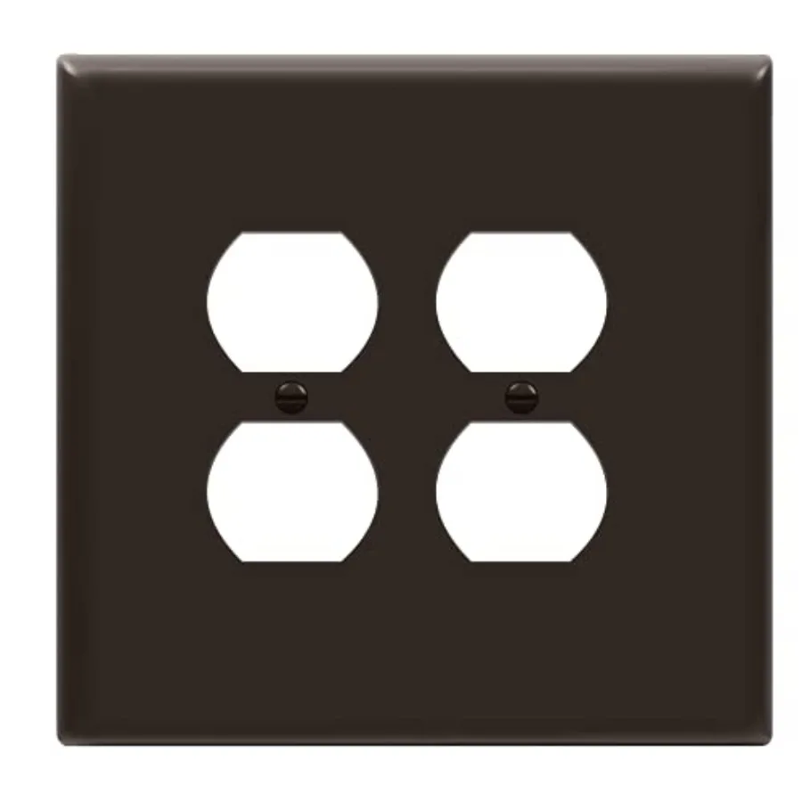 

Double Duplex Receptacle Cover, Two Gang Outlet Wall Plate, Gloss Finish, Oversized 2-Gang 5.5" x 5.5", Unbreakable Polycarbona