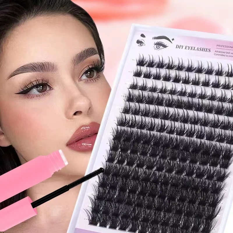 

Lash Clusters 168pcs Cluster Lashes Individual Lashes Eyelash Extensions 10-16mm DIY Lash Extensions D Curl Volume Wispy Soft