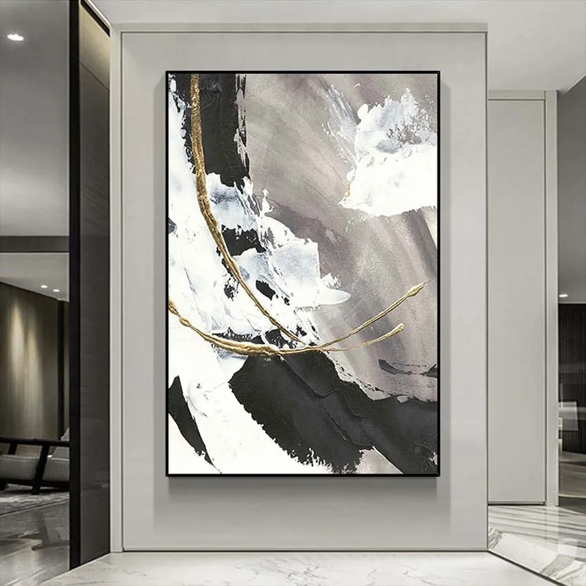 Nuevo Mural Decorativo de Arte Abstracto, Lienzo 100% Hecho a Mano, Pintura al Óleo Personalizable, Cuadro para Colgar en Salón