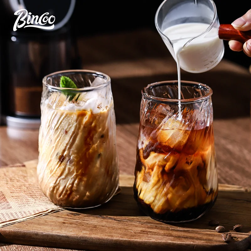 فنجان قهوة Bincoo الراقية الرائعة الرجعية الأمريكية القذرة الزجاج الشاي بعد الظهر كوب إسبرسو لاتيه