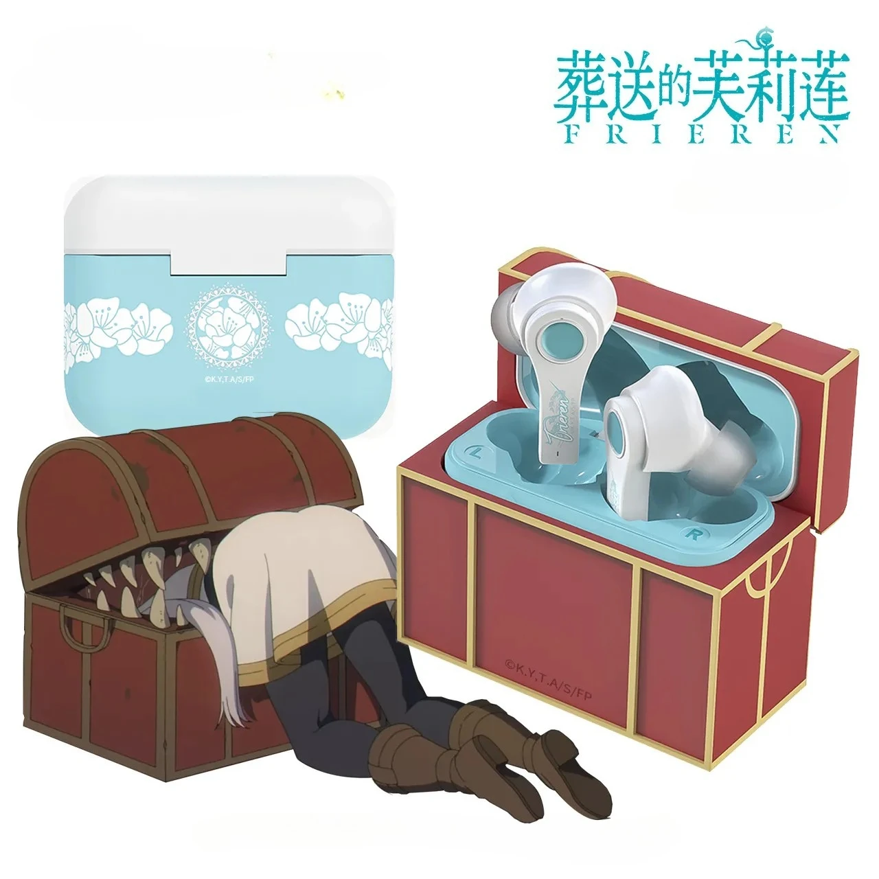 

Frieren Wireless Earphone Bluetooth 5.3 Treasure Box Shape Anime Gaming Headphones HiFi Sound Quality in Ear TWS Earbuds Gifts