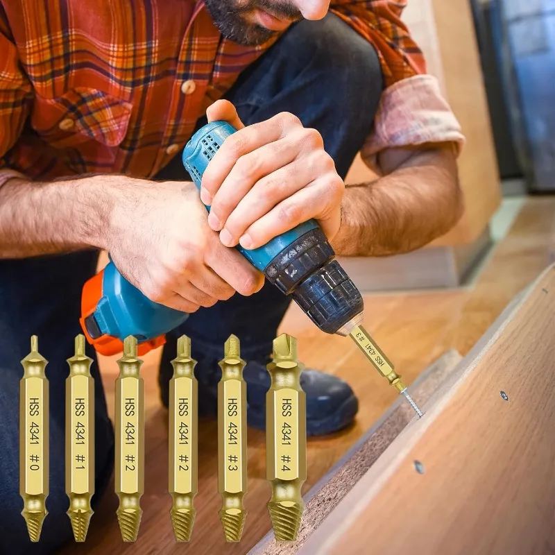 4/6-teiliges Schraubenausdreher-Set HSS-Bohrer Schraubenextraktor für Alle Bohrertypen Einfaches Entfernen Kit Leichte Demontagewerkzeuge – Detail 3