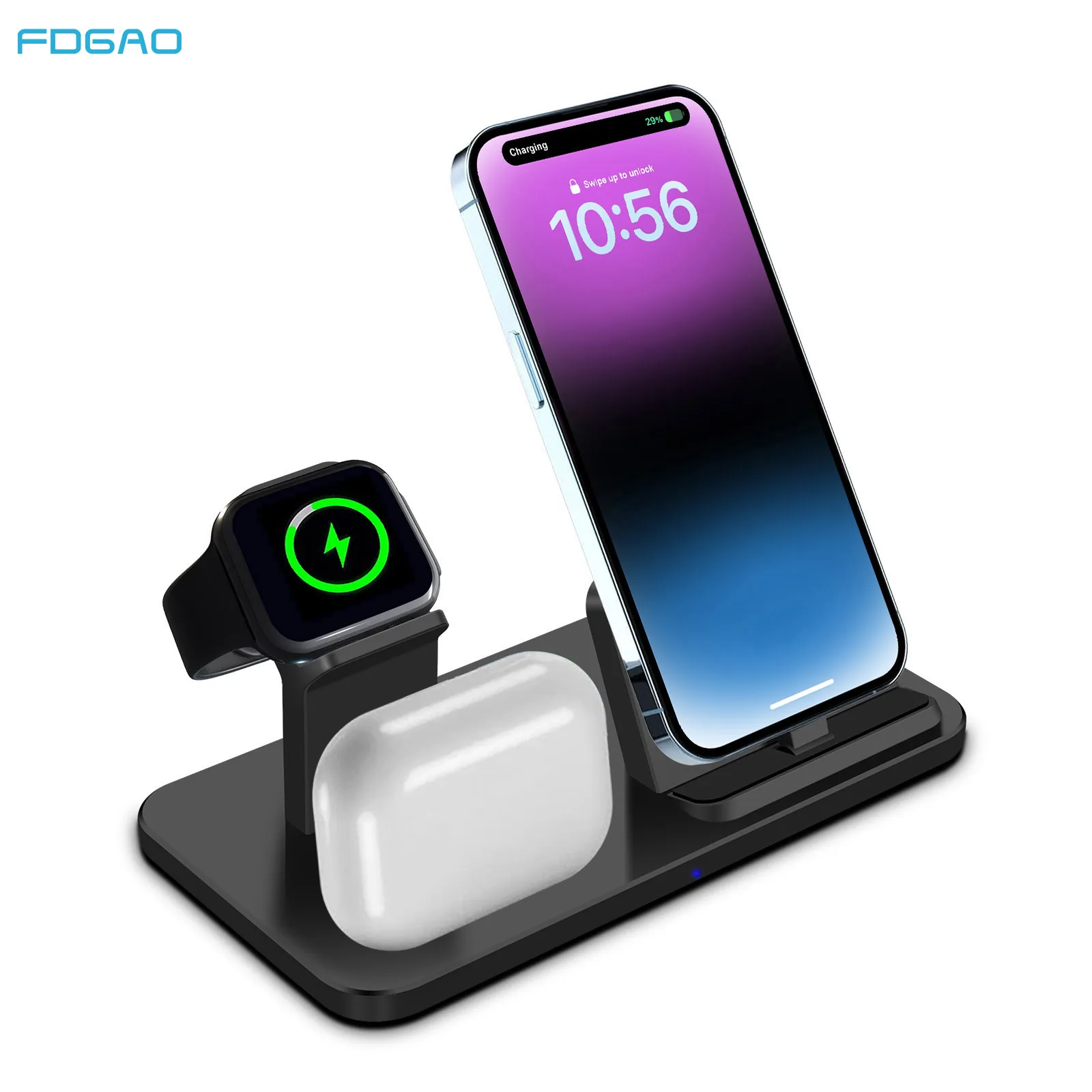 3 in 1 Fast Charging Dock Station for iPhone 14 13 12 11 SE 8 for Apple Watch 9 8 7 6 Airpods 2 3 Pro charging station