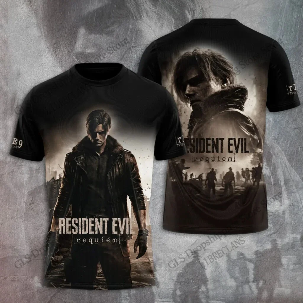 Sommer Neu Vintage Resident Evil 3D-Druck T-Shirt Herren Damen Mode Hip Hop Übergröße Streetwear Kurzarm Tops Tees Kinder – Detail 13