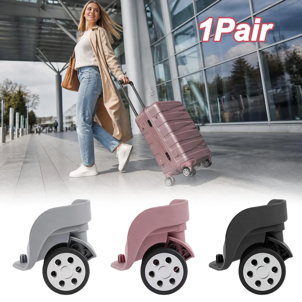 1 Pair ABS Luggage Universal Wheel Double Row Quiet Wear Resistance Suitcase Wheels Replacement Black