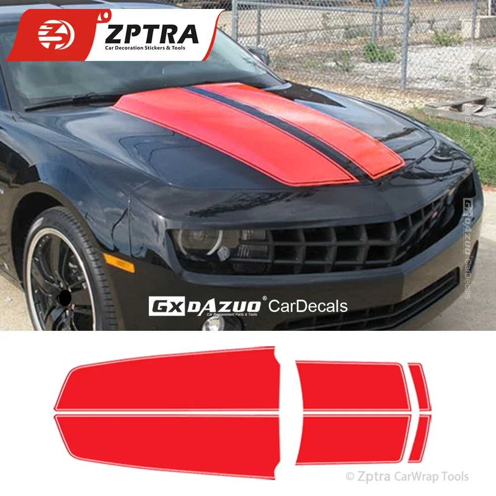 

For Chevy Camaro Racing Stripes Carbon Red Chevy Decals Hood Trunk Kit Pro Motor Stripes Custom Made Sticker
