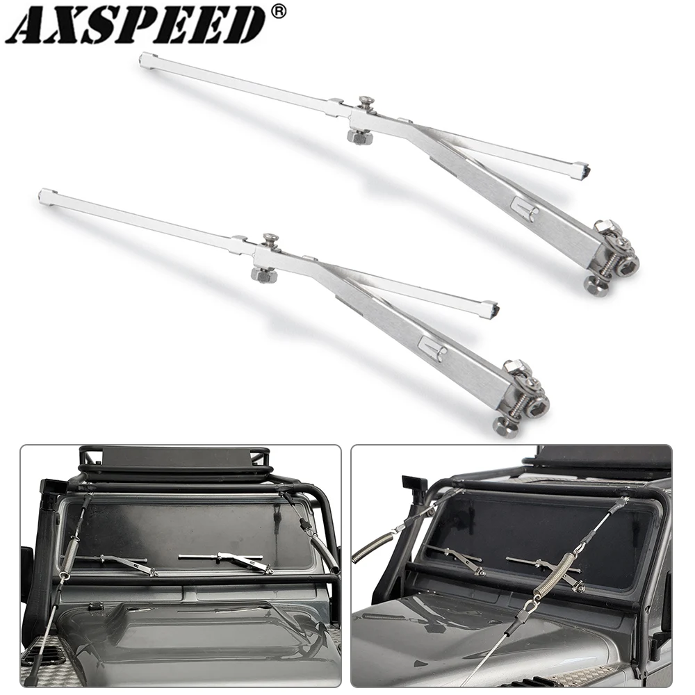 AXSPEED Metal Windshield Wiper Decoration Parts for 1/10 RC Crawler Car AXIAL SCX10 TRX4 Defender Accessories