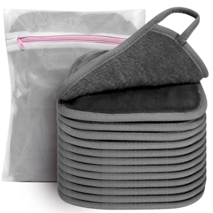 Reusable Microfiber Makeup Remover Towels with Bag