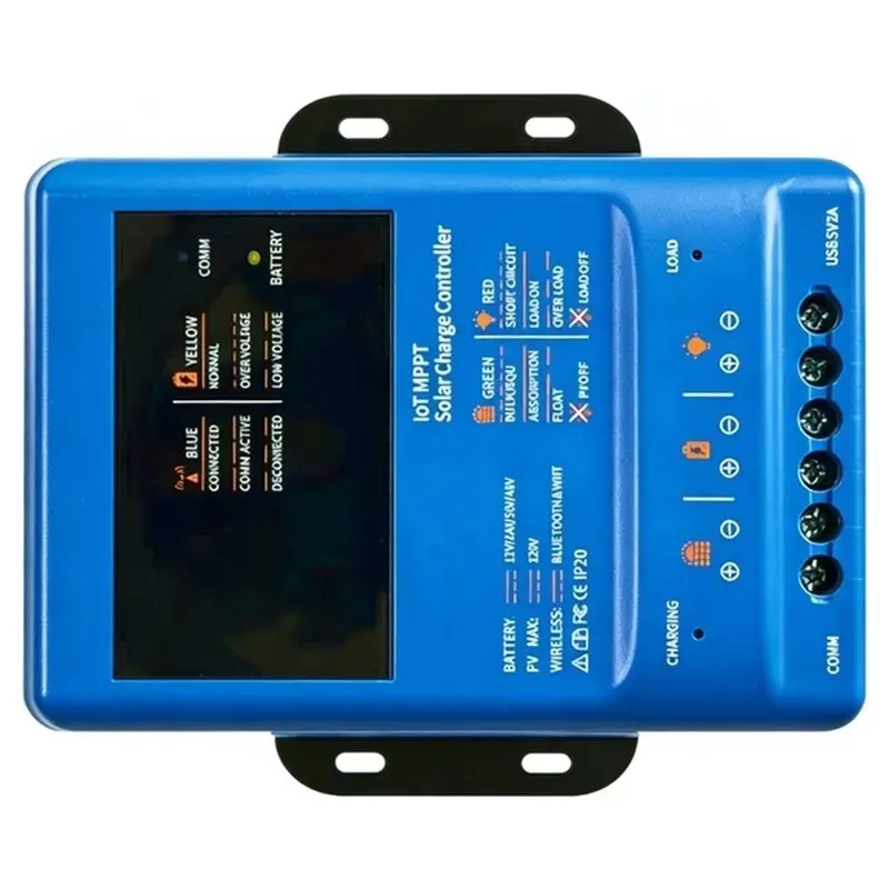 PZHI-MPPT 40A 12V 24V 36V 48V Solar Charge Controller Auto-Detect 120V Max PV Input Bluetooth Wifi RS485 Monitoring