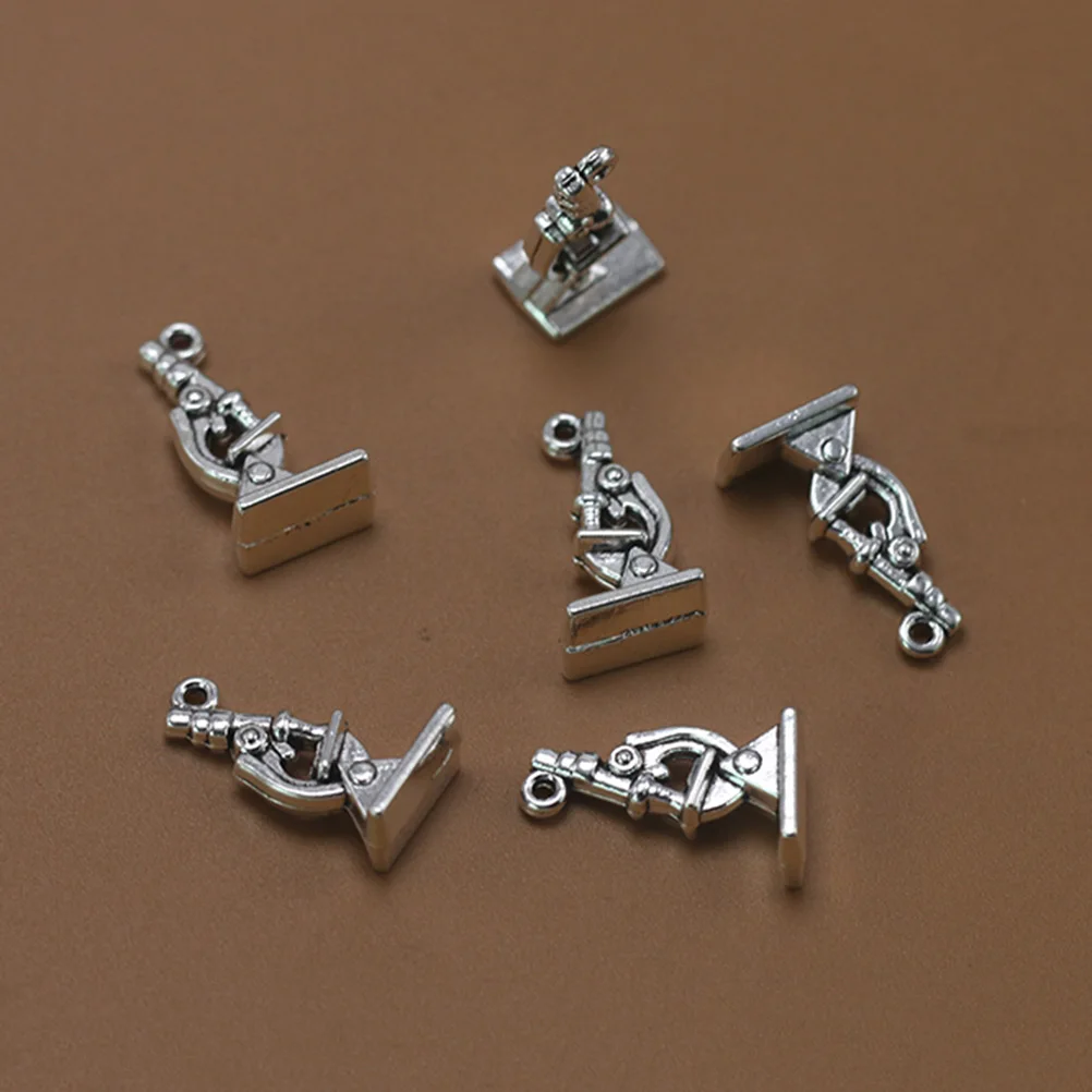 

20 шт., подвески в виде микроскопа из сплава, серебряные ювелирные изделия «сделай сам», ожерелья, браслеты, брелки, аксессуары для изготовления скрапбукинга