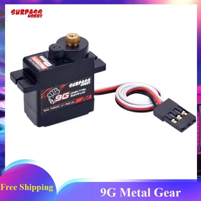 SURPASS Hobby S0009M 9g engrenage métallique 1.4KG Servo numérique pour avion RC à voilure fixe Robot voiture bateau conduit avion