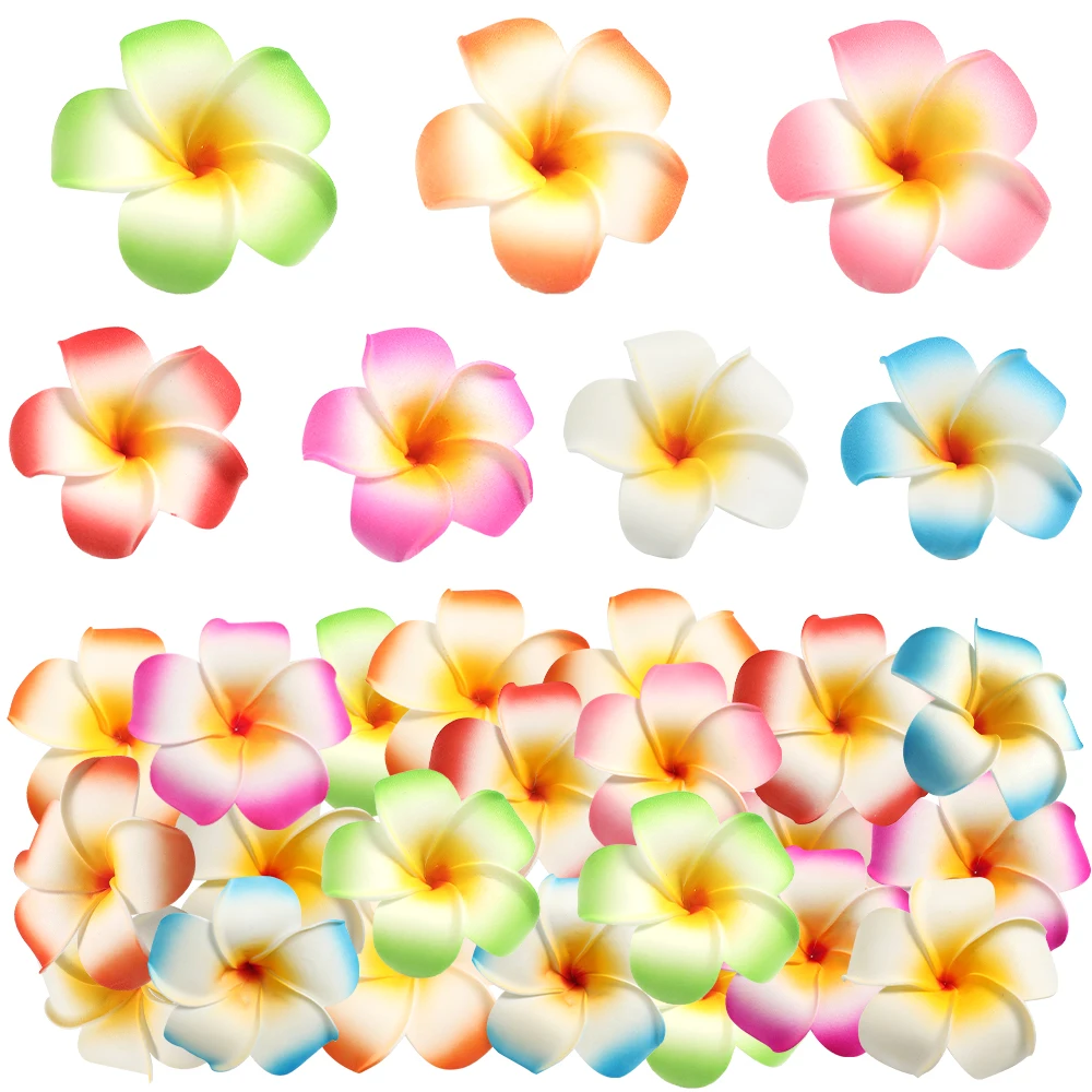 10 قطعة زهور هاواي وهمية بلوميريا رغوة فرانجيباني زهرة رؤساء 4.5/9 سنتيمتر شاطئ حفل زفاف زينة العائمة فرانجيباني #2