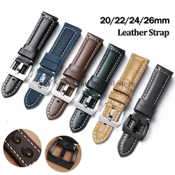 20mm 22mm 24mm 26mm Vintage Leather Watch Band for Panerai Strap for Huawei Watch GT2/3 Bracelet Men Women Watch Strap for Rolex